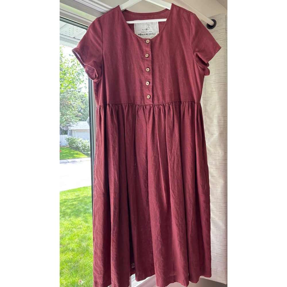 notPERFECTLINEN Mama Maxi Marsale Linen Dress